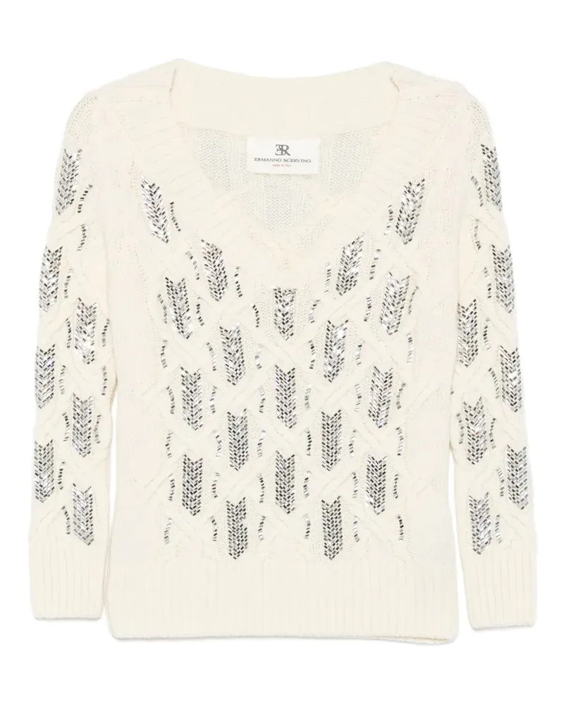 Ermanno Scervino Pullover mit Pailletten - Nude Nude