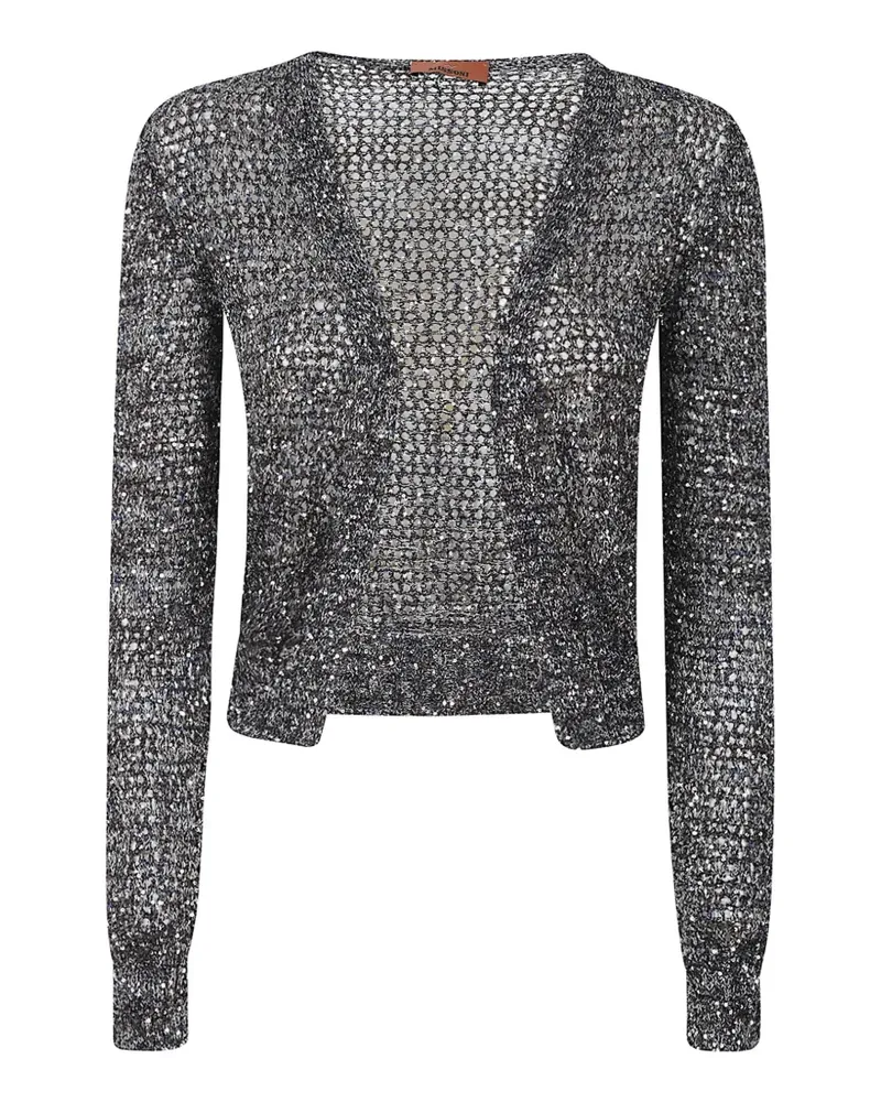Missoni sequin-embellished open-knit cardigan - Grau Grau
