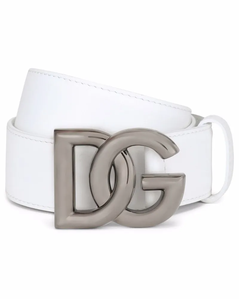 Dolce & Gabbana Gürtel mit DG-Logo - Weiß Weiß