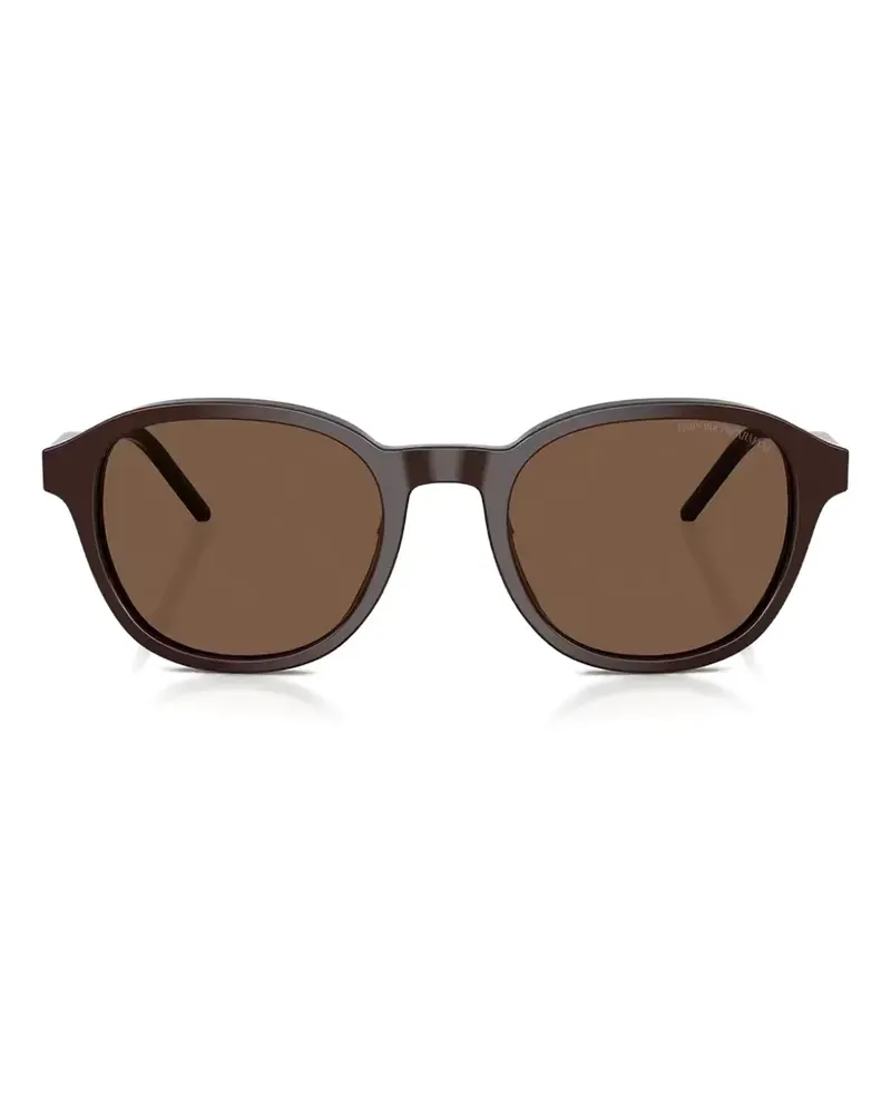 Emporio Armani Sonnenbrille mit rundem Gestell - Braun Braun