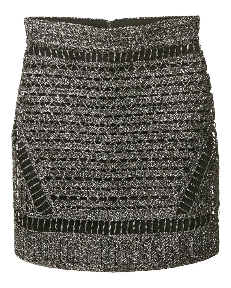 Maje Minirock in Metallic-Optik - Silber Silber