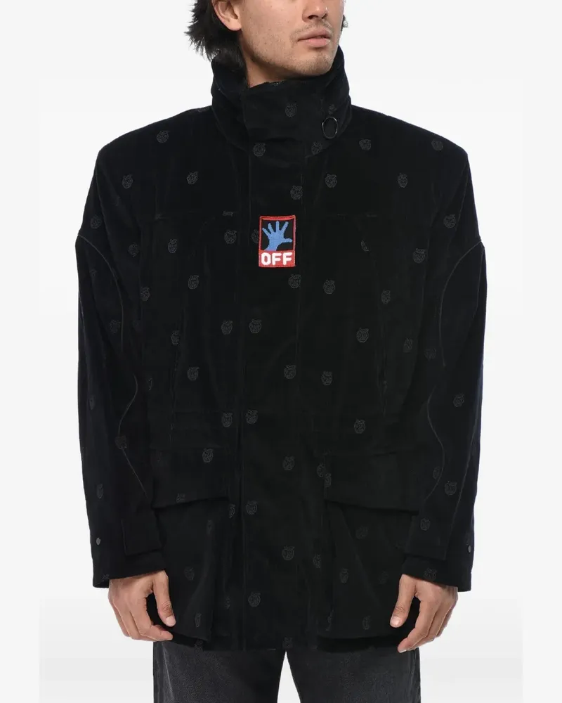 OFF-WHITE Hands Off embroidered velour jacket - Schwarz Schwarz