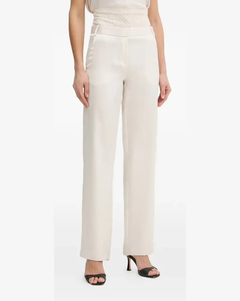 Simona Corsellini satin straight-leg trousers - Nude Nude