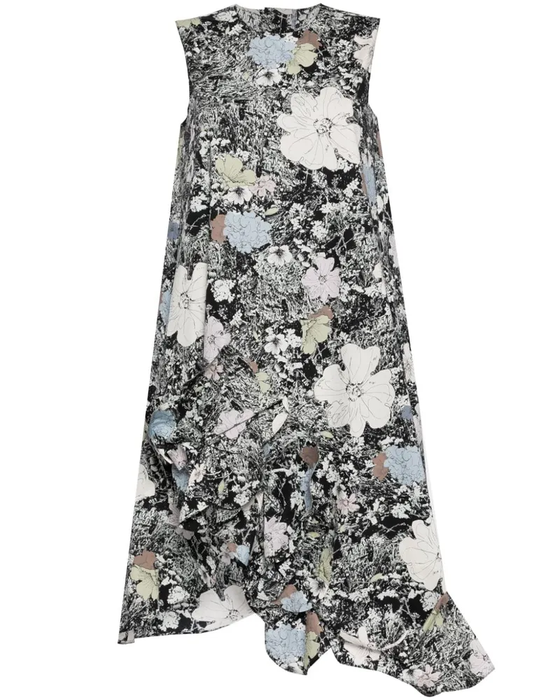 JNBY Midikleid mit Blumen-Print - Schwarz Schwarz