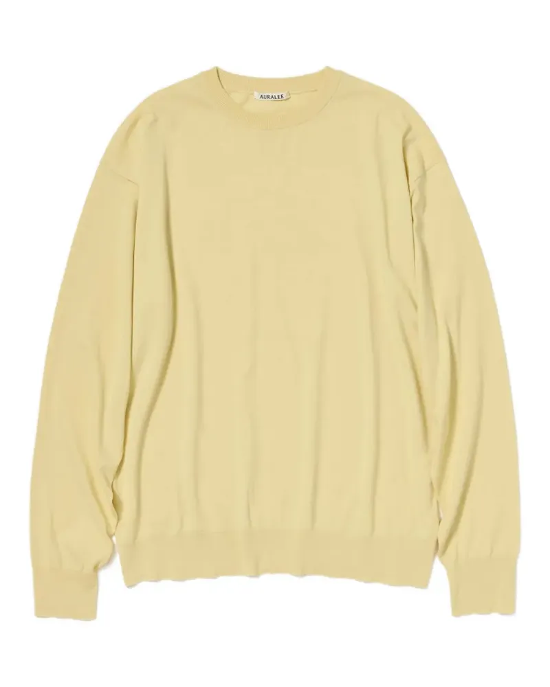 AURALEE Fein gestrickter Pullover - Gelb Gelb