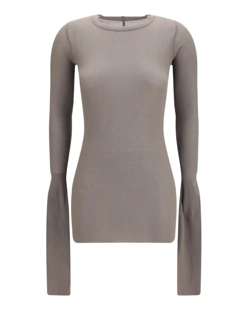 Rick Owens ribbed long-sleeve T-shirt - Grau Grau