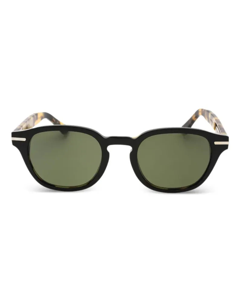 Cutler and Gross Sonnenbrille mit rundem Gestell - Schwarz Schwarz