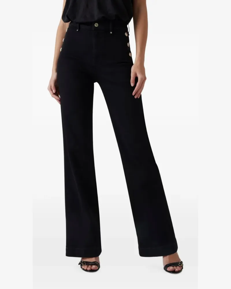Guess New Faye Schlagjeans mit Zierknöpfen - Schwarz Schwarz