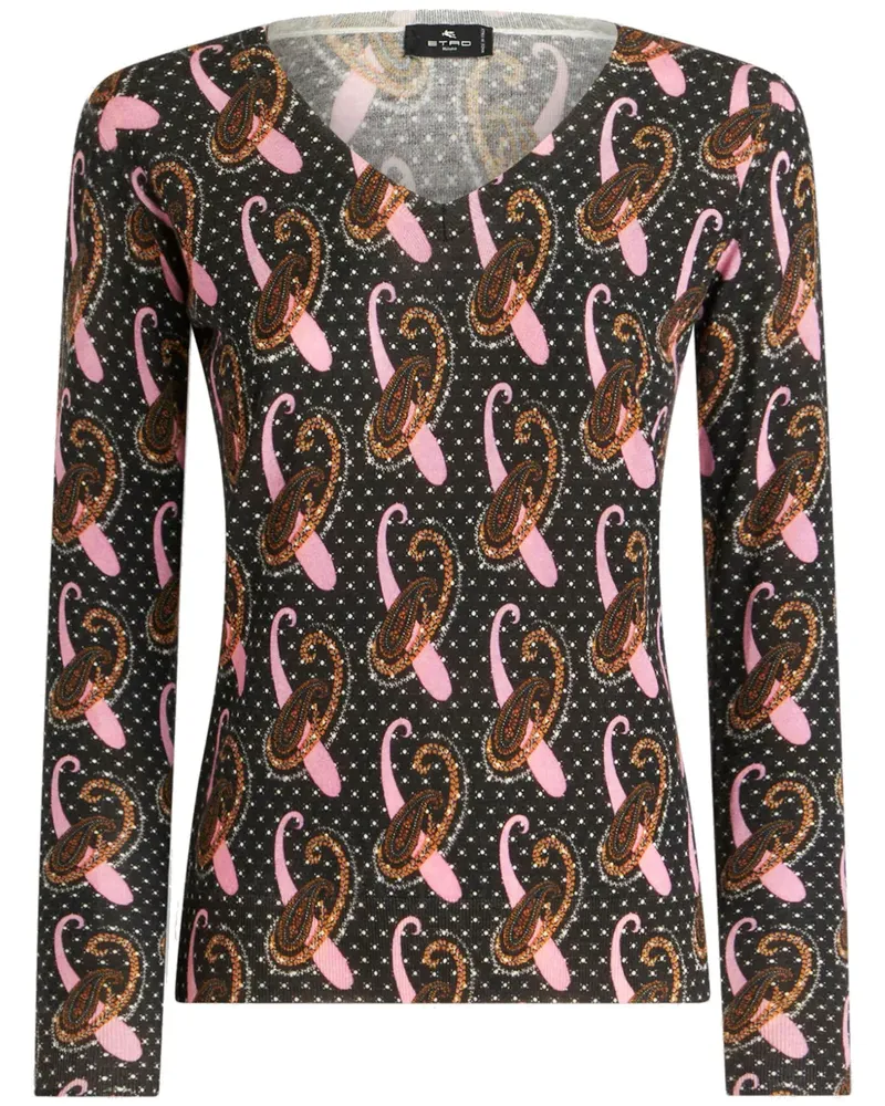 Etro Oberteil mit Paisleymuster - Schwarz Schwarz