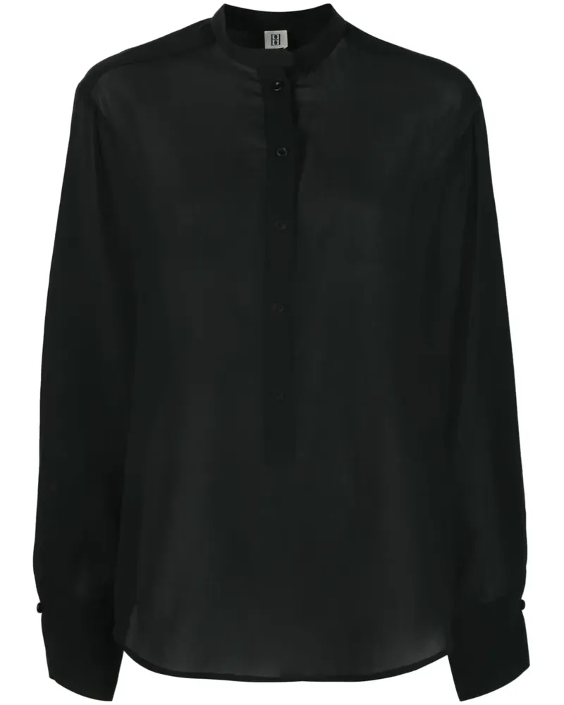 By Malene Birger Langarmshirt aus Bio-Baumwolle - Schwarz Schwarz