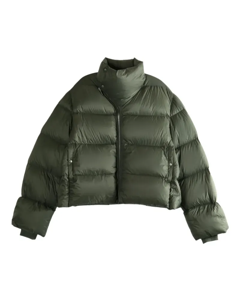 Rick Owens asymmetric zip puffer jacket - Grün Grün