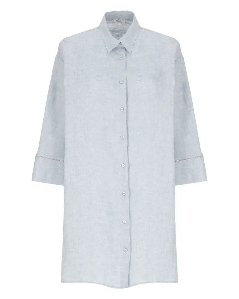 Peserico Hemd aus Leinen - Blau Blau