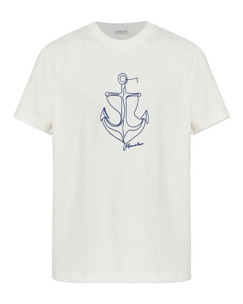 Moncler anchor print T-shirt - Weiß Weiß