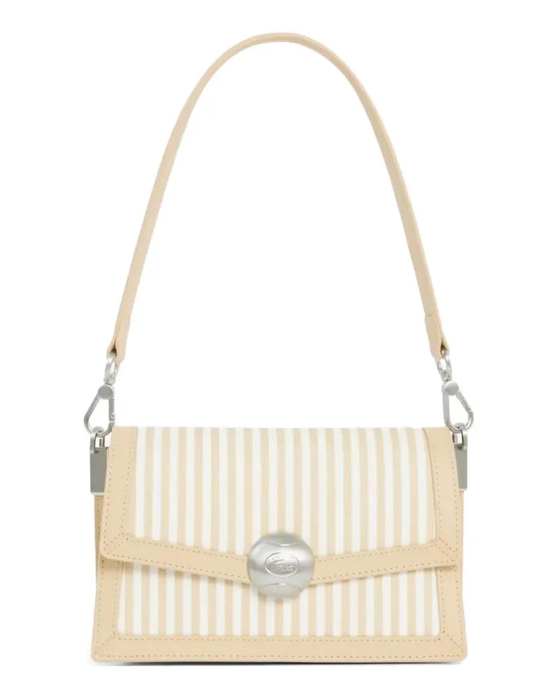 Lacoste striped appliqué shoulder bag - Nude Nude