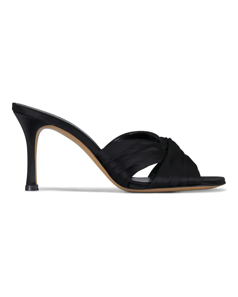 Le Monde Béryl Antonia ruched satin mules - Schwarz Schwarz