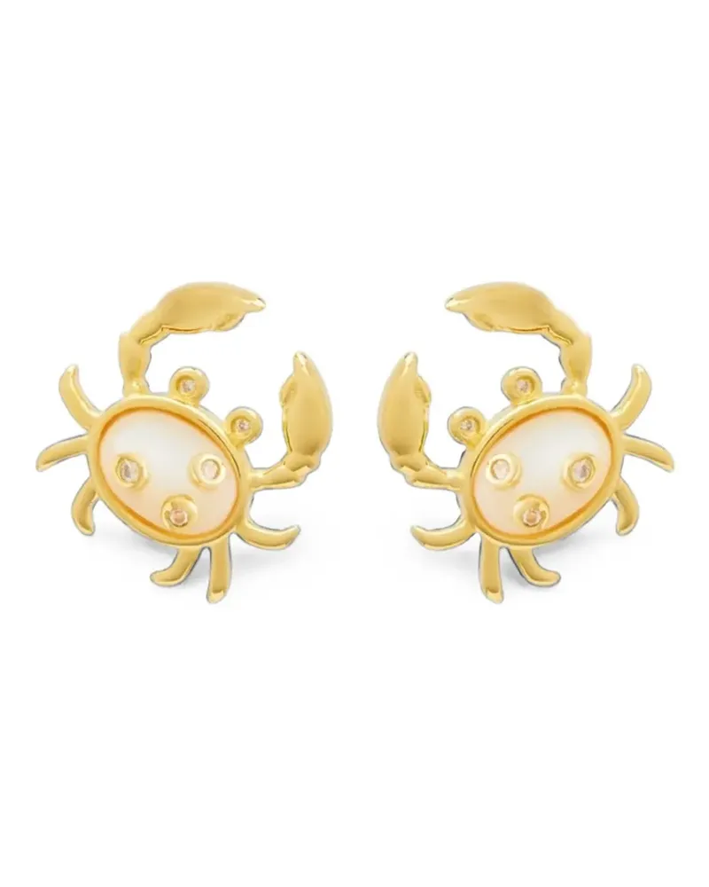 Eshvi mother-of-pearl crab stud earrings - Gold Gold
