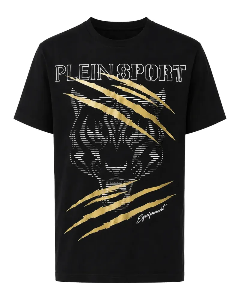 Philipp Plein tiger-print logo-print t-shirt - Schwarz Schwarz