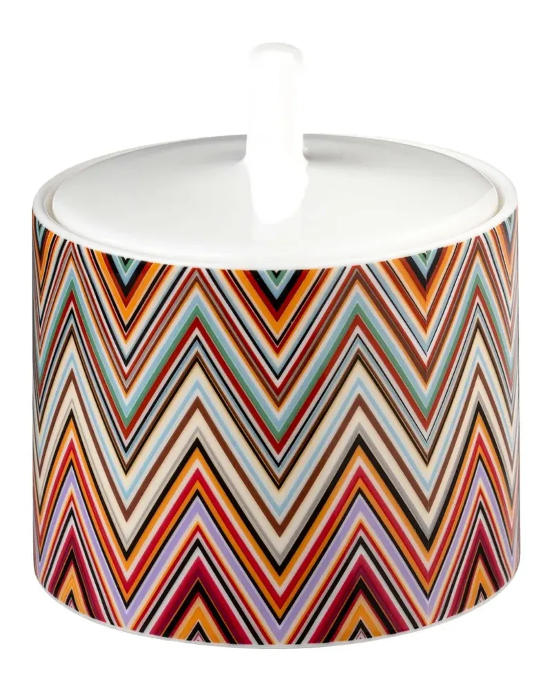 Missoni Home Zuckerdose mit Zickzackmuster (9cm x 9cm) - Weiß Weiß