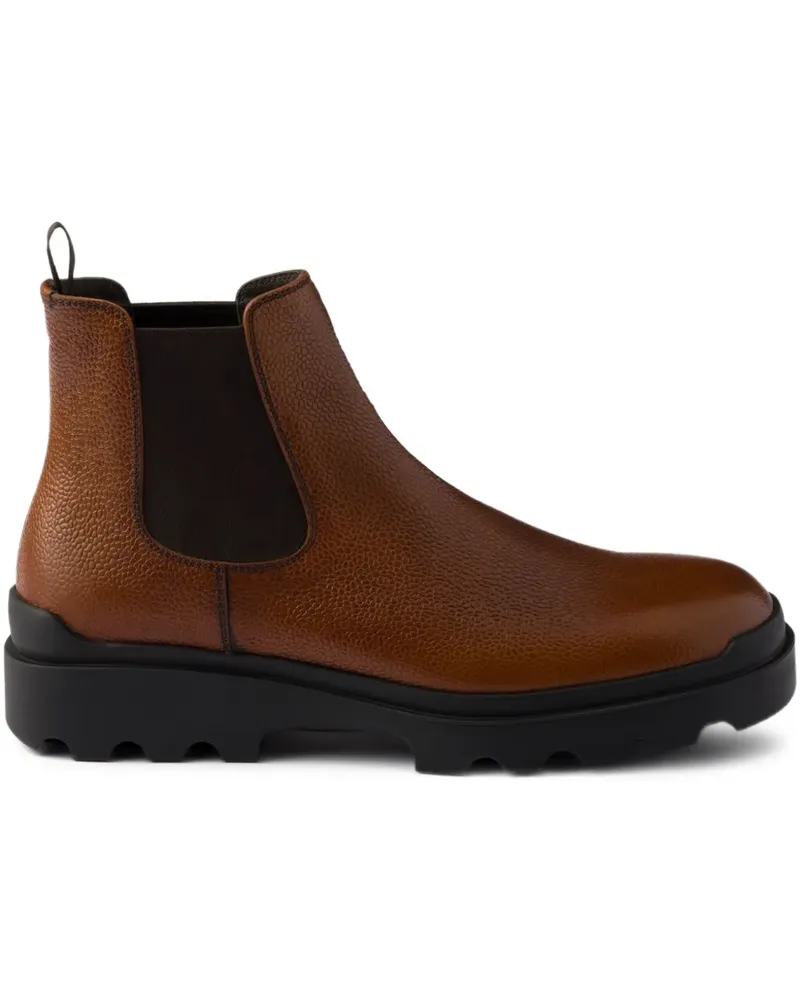 Prada Strukturierte Chelsea-Boots - Braun Braun
