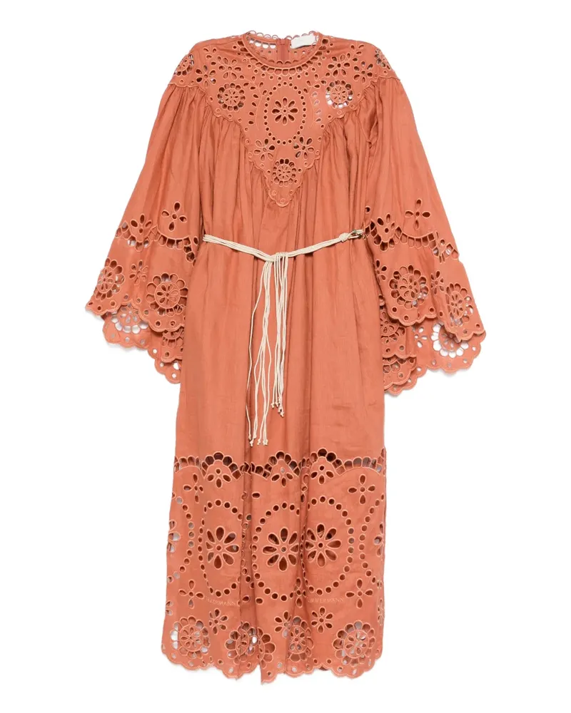 Zimmermann Awaken embroidered midi dress - Orange Orange