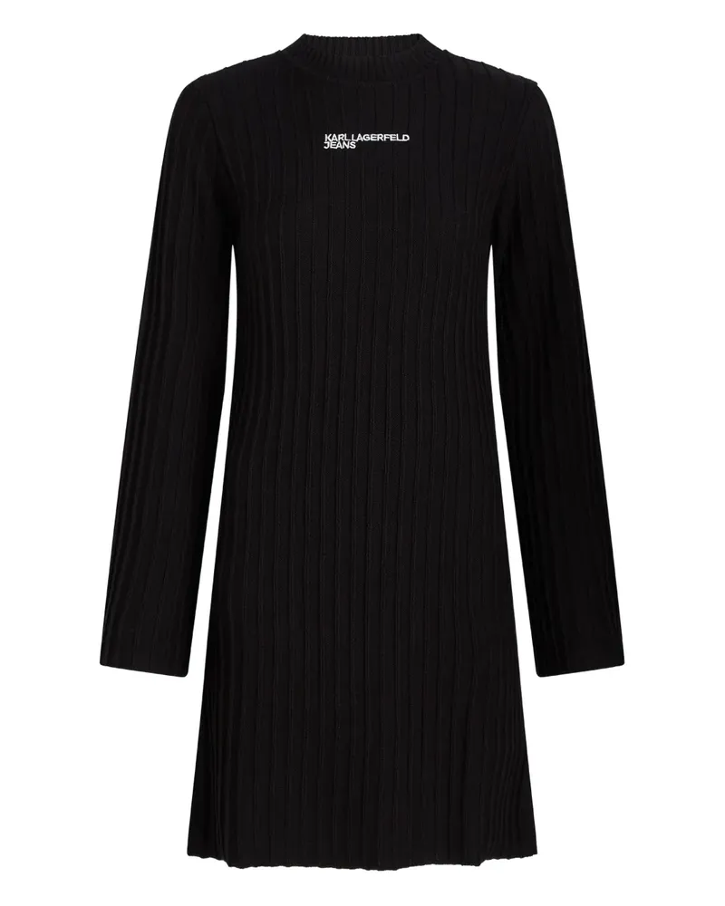 Karl Lagerfeld Plissiertes Strickkleid - Schwarz Schwarz