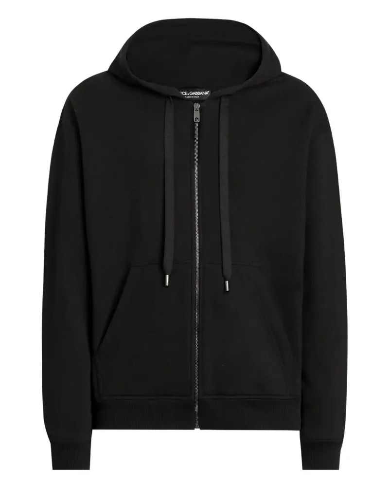 Dolce & Gabbana Hoodie mit Reißverschlussapplikation - Schwarz Schwarz