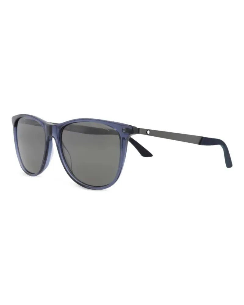 Montblanc Sonnenbrille mit rundem Gestell - Blau Blau