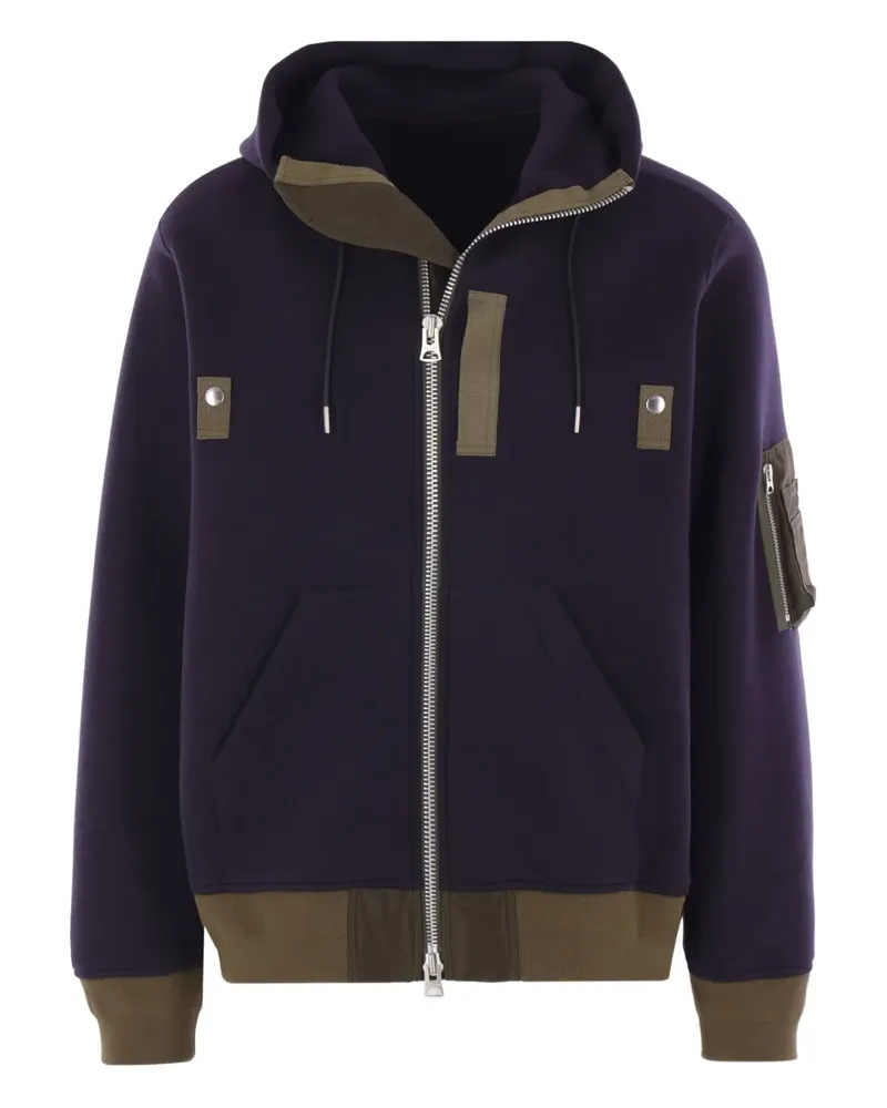 Sacai Kapuzenjacke mit Reißverschluss - Violett Violett