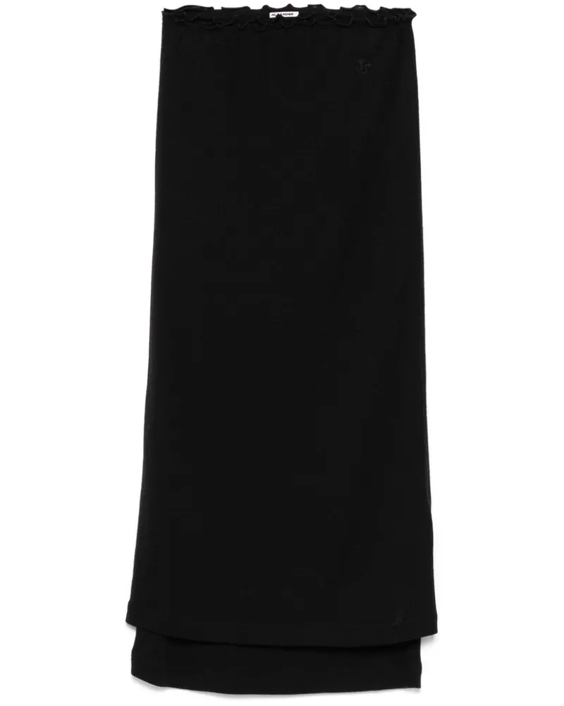 Jil Sander Midirock im Layering-Look - Schwarz Schwarz
