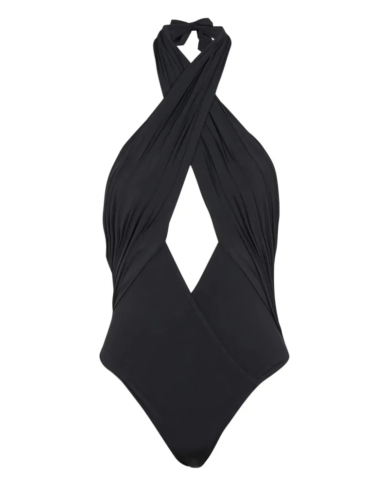 Balmain Badeanzug mit Neckholder - Schwarz Schwarz