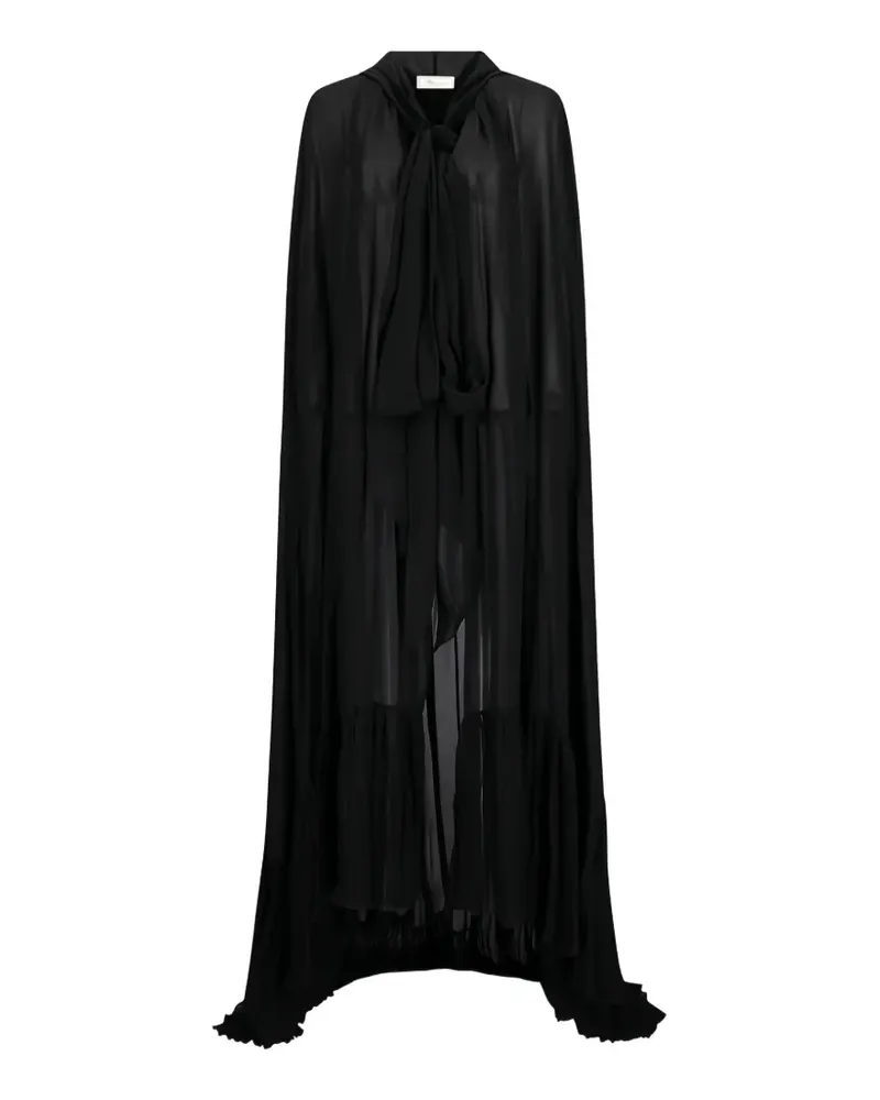 Blumarine tie-detail cape coat - Schwarz Schwarz