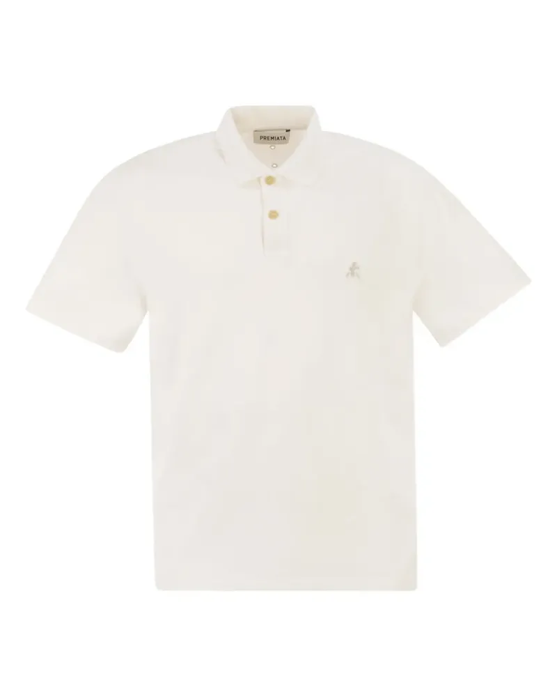 Premiata logo-embroidered polo shirt - Nude Nude