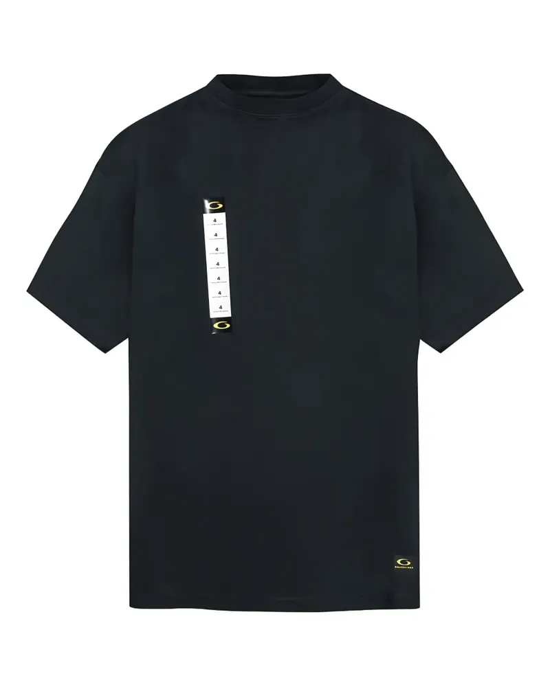 Balenciaga logo label T-shirt - Schwarz Schwarz