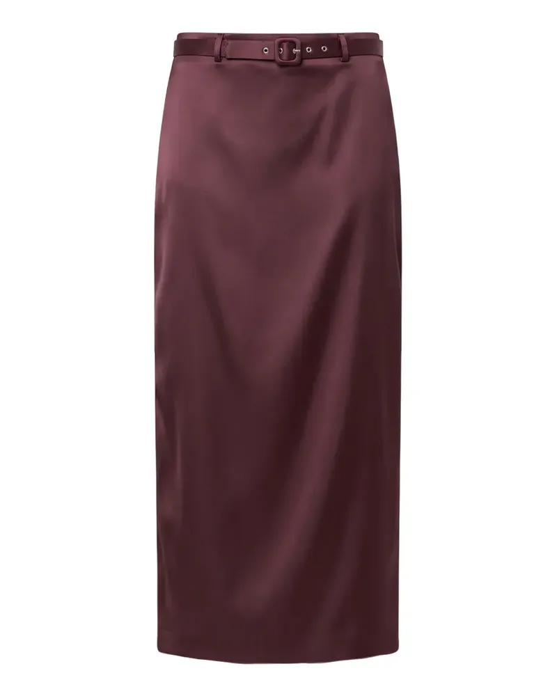Anna October Aletta belted satin midi skirt - Rot Rot