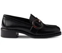 Loafer mit zirkulärer Schnalle - Schwarz