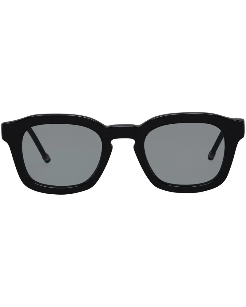 Thom Browne Sonnenbrille mit rundem Gestell - Schwarz Schwarz