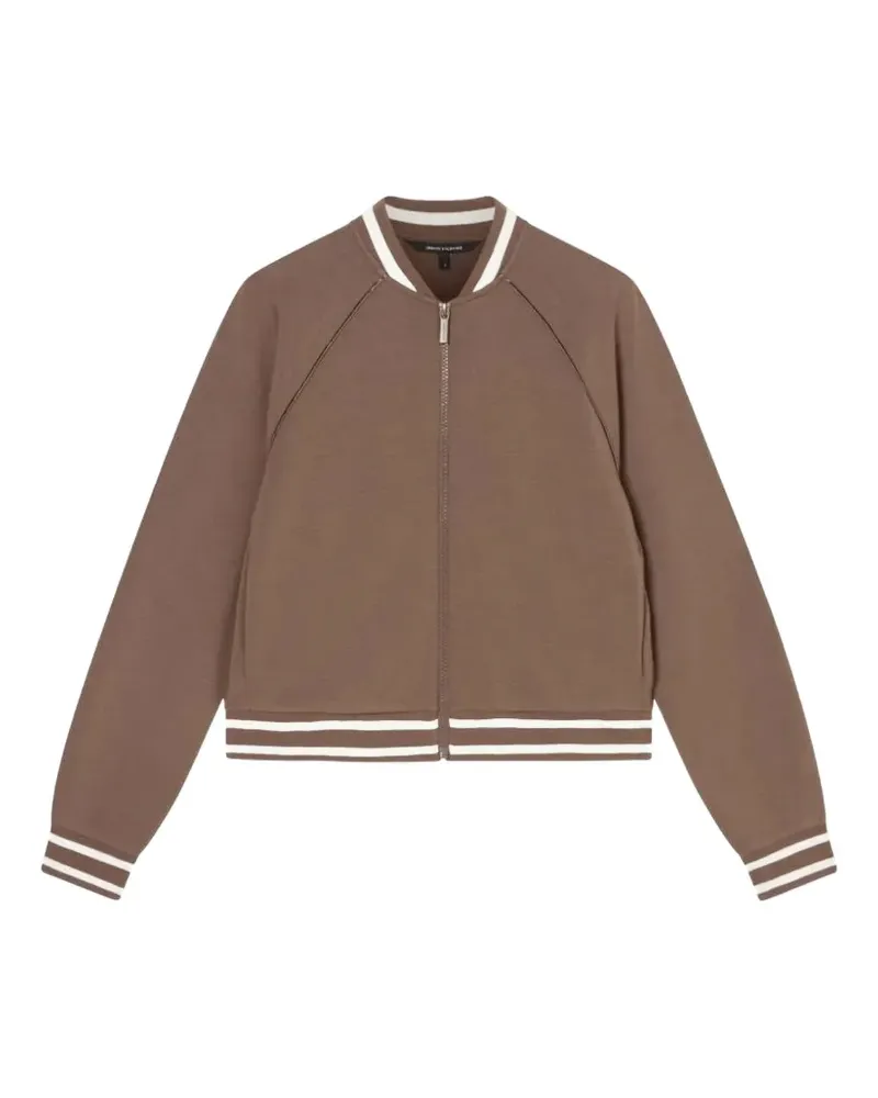 Armani Exchange striped-trim zip-up sweatshirt - Braun Braun