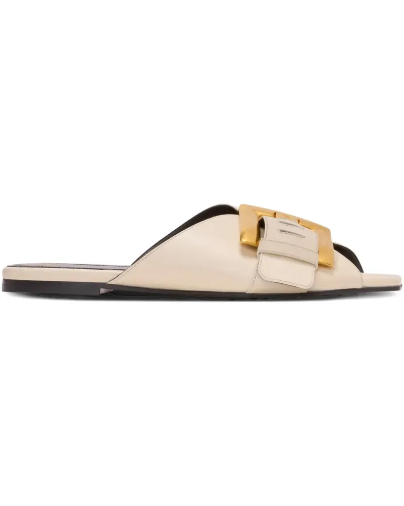 Balmain Flache Anthem Sandalen - Nude Nude