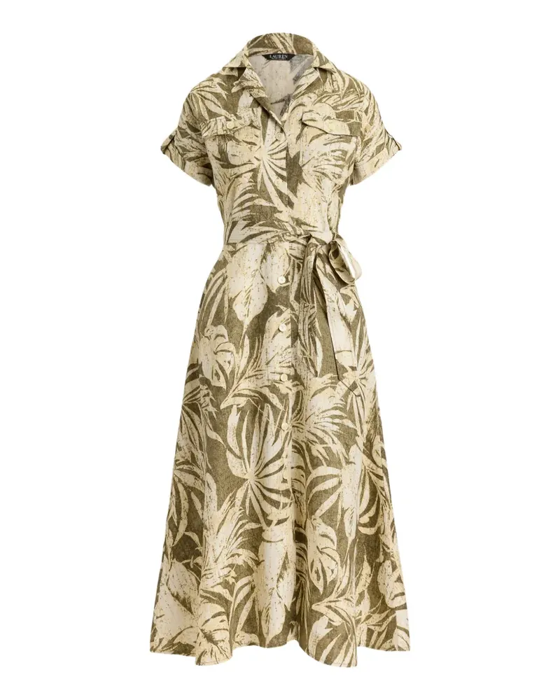 Ralph Lauren Midi-Hemdkleid mit Palmen-Print - Grün Grün