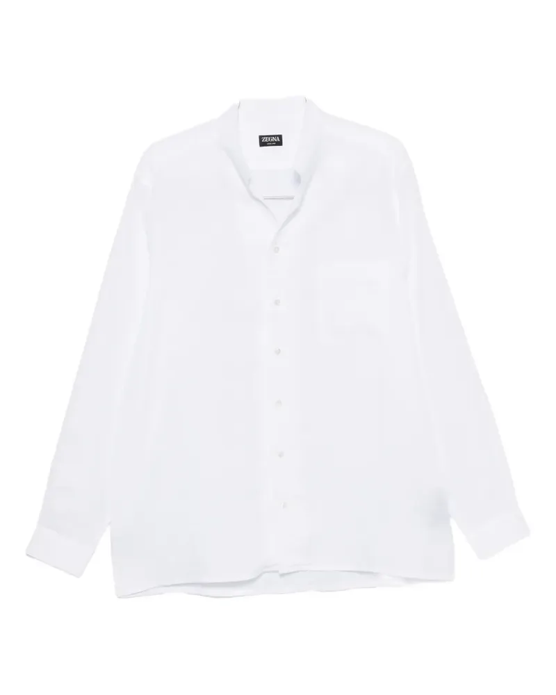 Ermenegildo Zegna band-collar chest-pocket shirt - Weiß Weiß