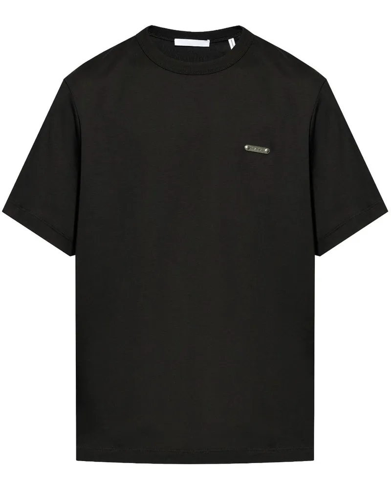 Helmut Lang T-Shirt mit Logo-Schild Schwarz