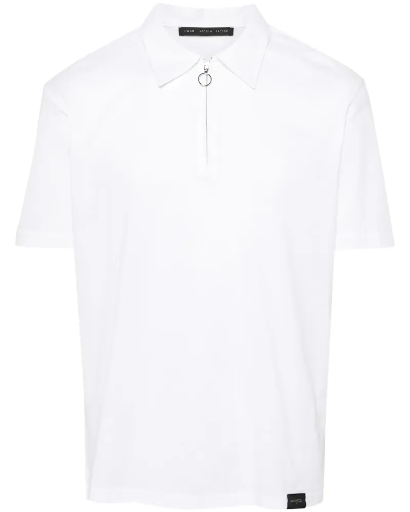 Low Brand Poloshirt aus Pikee mit Reißverschluss - Weiß Weiß