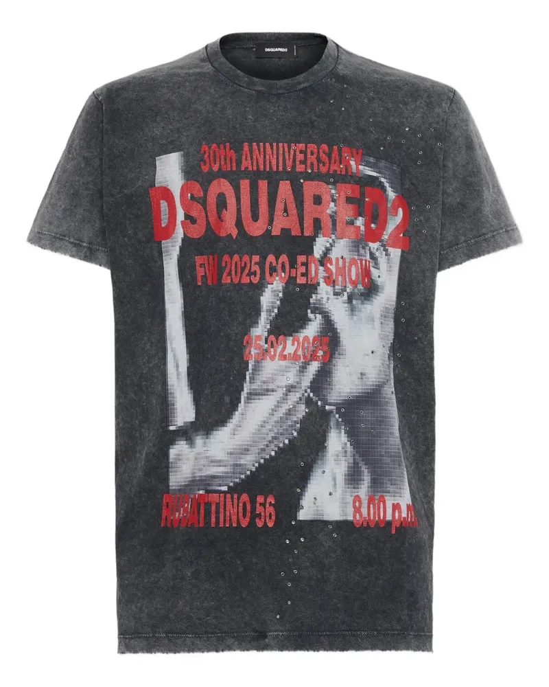 Dsquared2 T-Shirt mit grafischem Print - Grau Grau