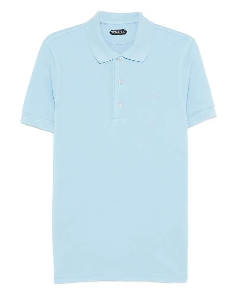 Tom Ford Poloshirt mit Knopfleiste - Blau Blau