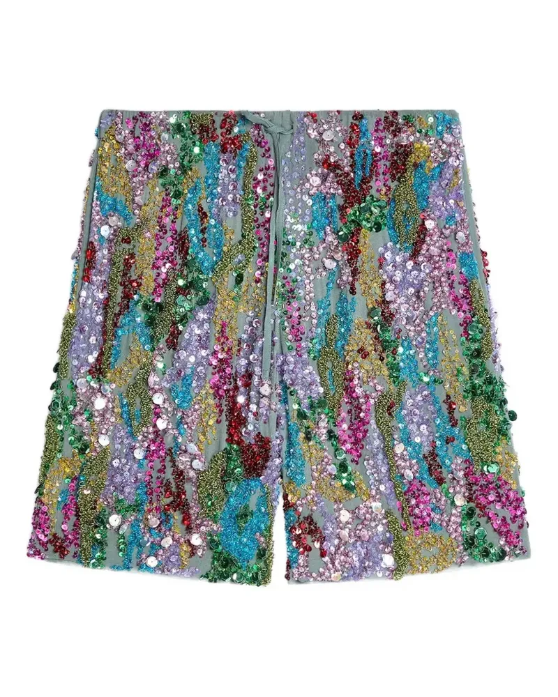 Dries van Noten Shorts mit Paillettenverzierung - Blau Blau