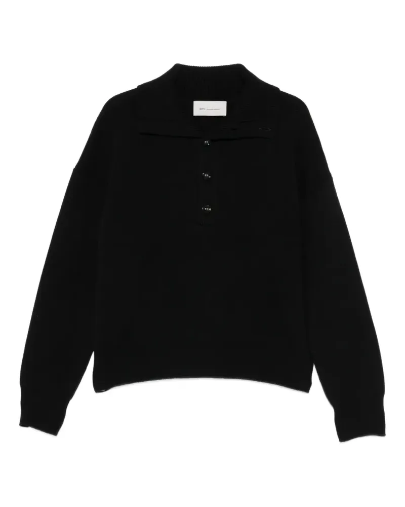 AMI Paris Ami de Coeur button-down sweater - Schwarz Schwarz