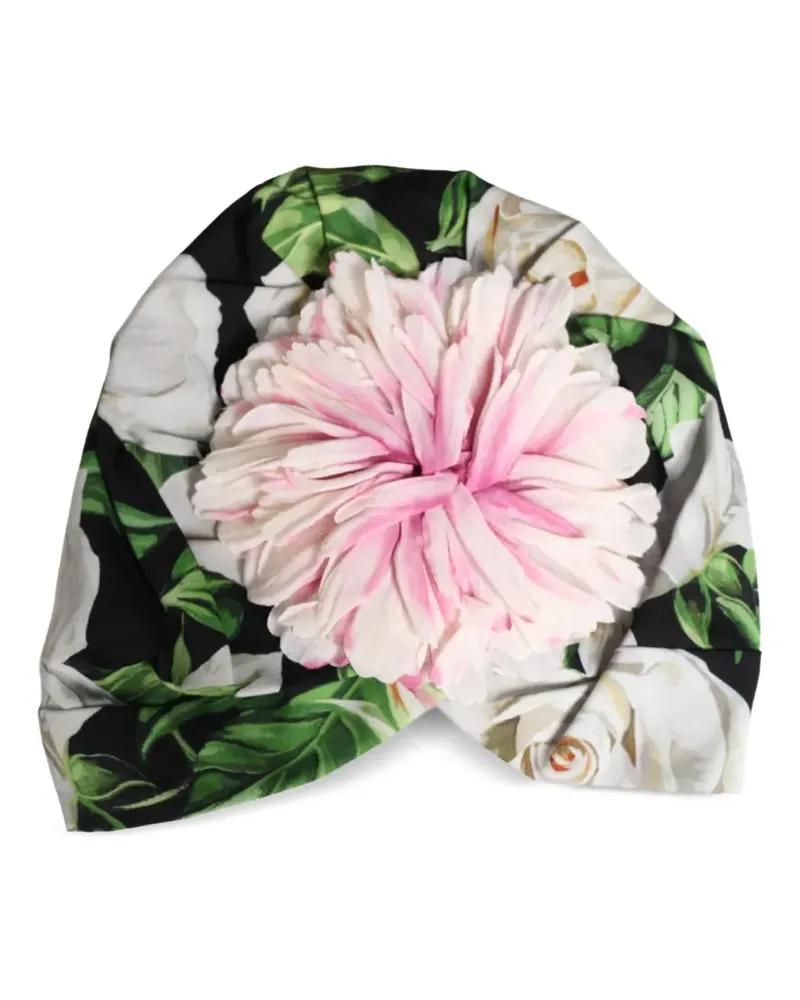 Dolce & Gabbana Hut mit Blumenprint - Schwarz Schwarz