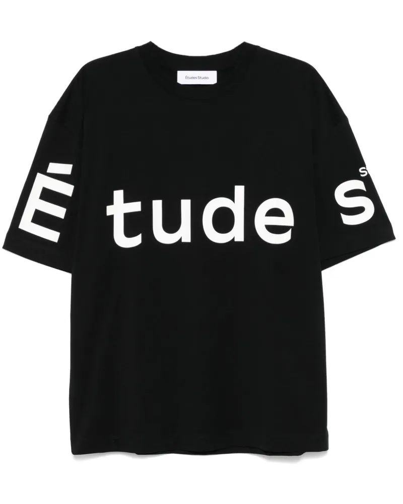 Études Studio T-Shirt mit Logo-Print - Schwarz Schwarz