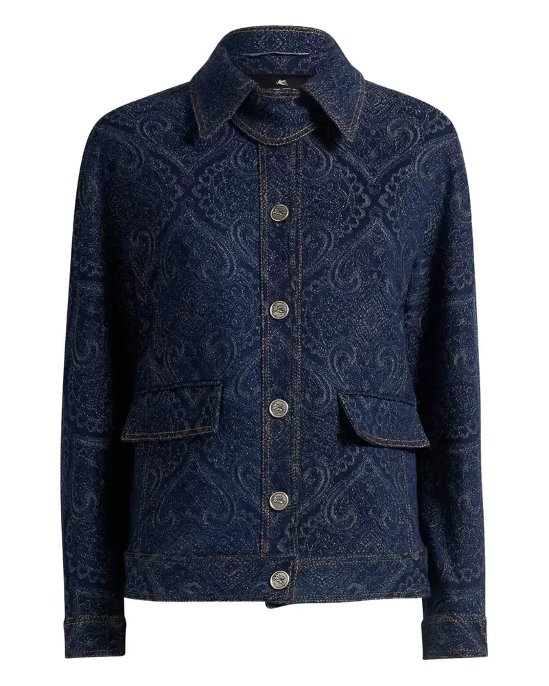 Etro Jeansjacke mit Paisleymuster - Blau Blau