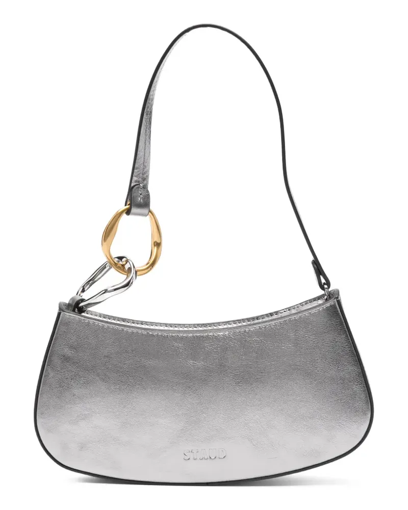 STAUD Ollie metallic tote bag - Silber Silber